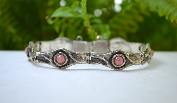 Bratara argint Mid-century, Rodocrozit [4]