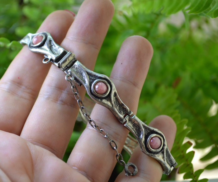 Bratara argint Mid-century, Rodocrozit [3]