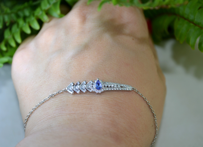 Bratara argint moderna, Tanzanit si Crystals CZ [3]