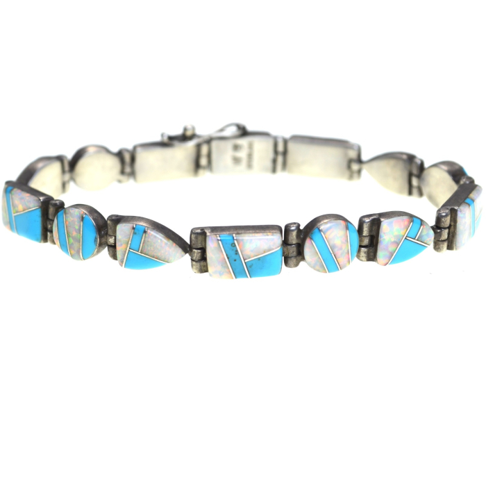 Bratara argint Navajo, opal si turcoaz, Wilson Begay [1]