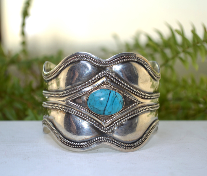 Bratara argint Navajo vintage cu turcoaz natural A Vintage Collection [2]