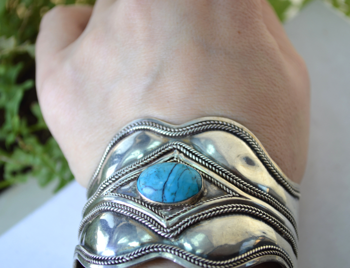 Bratara argint Navajo vintage cu turcoaz natural A Vintage Collection [4]