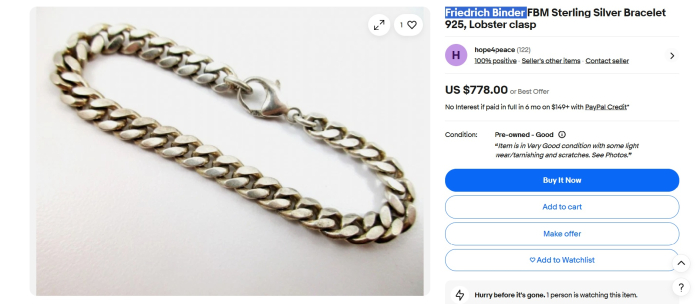 Bratara argint Panzer vintage, designer Friedrich Binder A Vintage Collection [4]