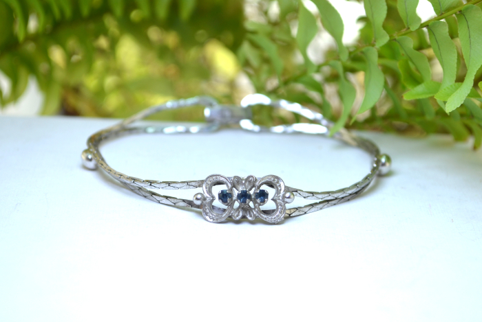 Bratara argint rodiata vintage, Sapphire CZ A Vintage Collection [4]