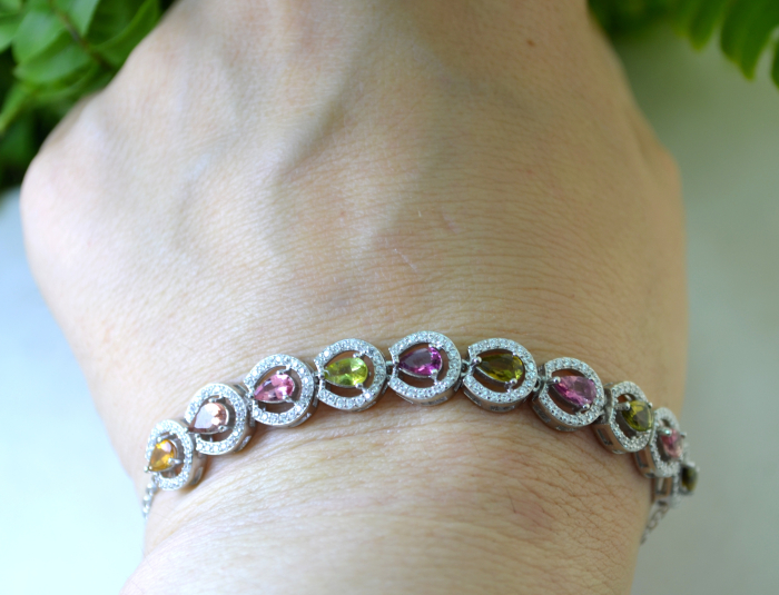 Bratara argint Tennis cu turmalina colorata A Vintage Collection [3]