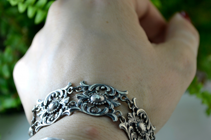 Bratara argint veche antica elemente stilizate Neo-baroque [2]