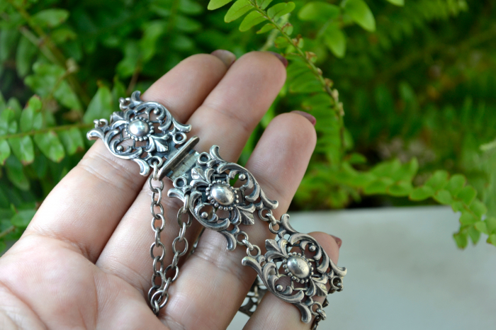 Bratara argint veche antica elemente stilizate Neo-baroque [3]