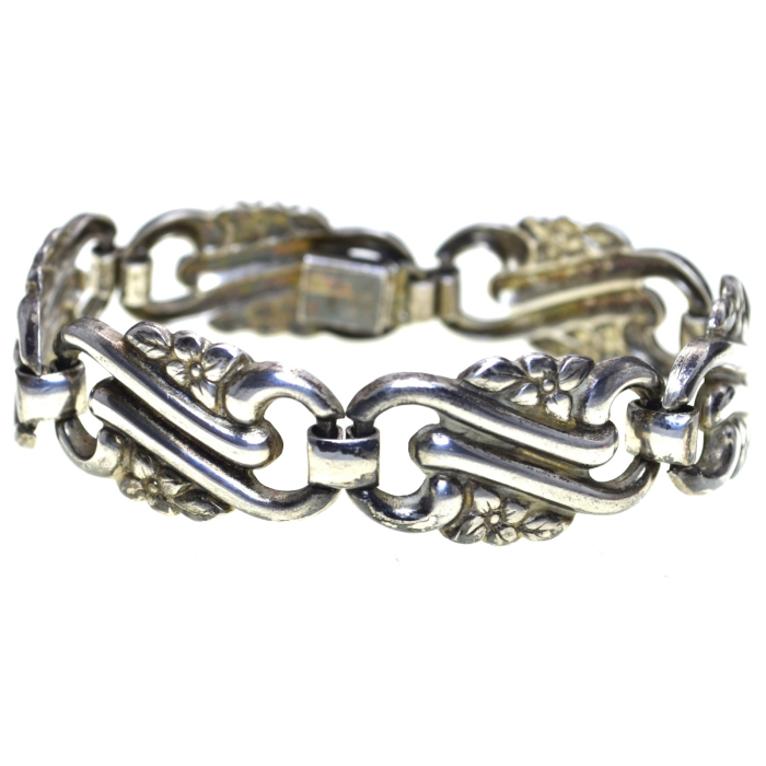 Bratara argint veche, estetica Art Nouveau [1]
