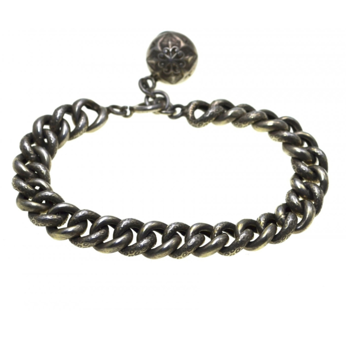 Bratara argint victoriana Chainmaille, charm norocos [1]