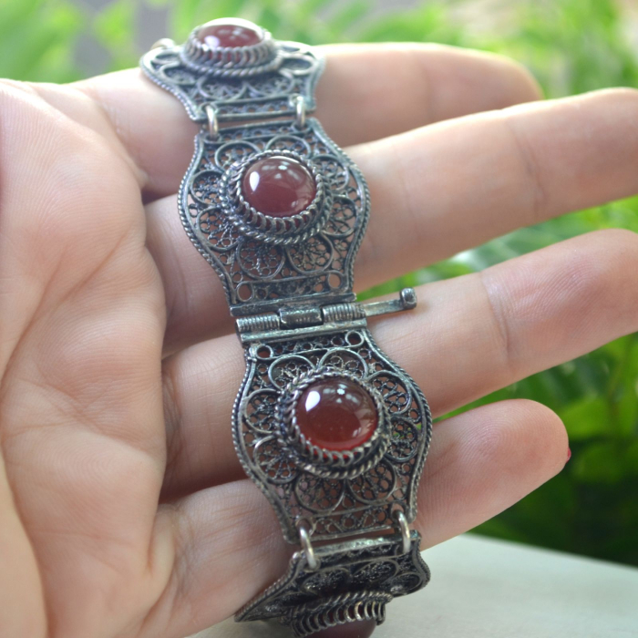 Bratara argint vintage, Carneol, filigran A Vintage Collection [3]