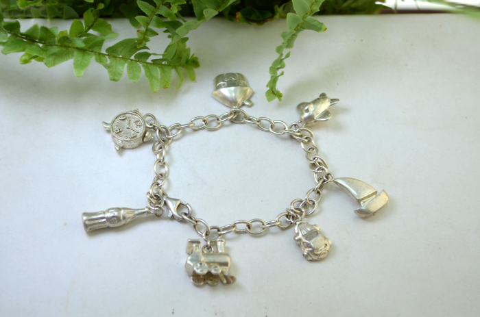Bratara argint vintage cu 7 charmuri port bonheur [5]