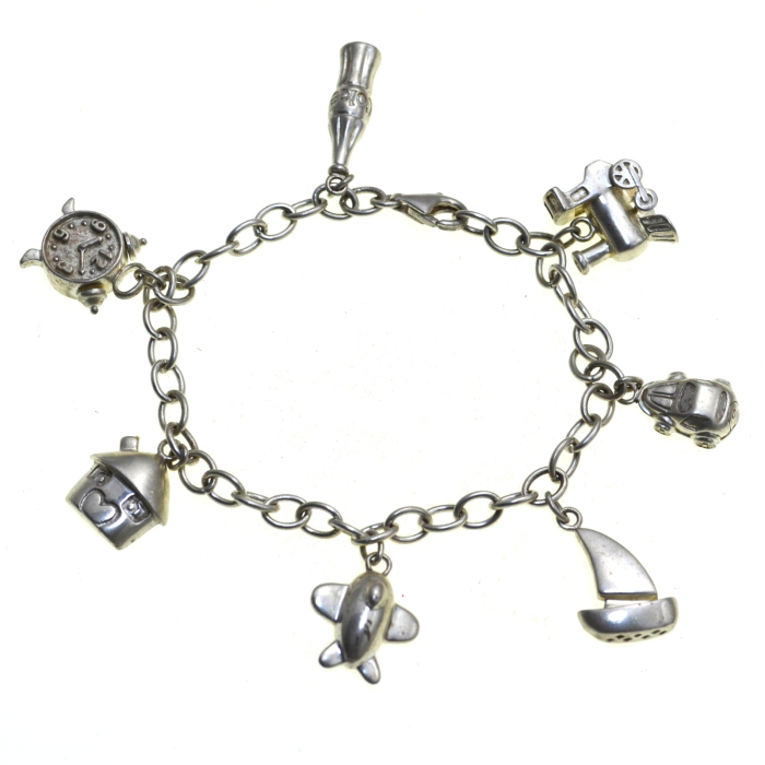 Bratara argint vintage cu 7 charmuri port bonheur [1]