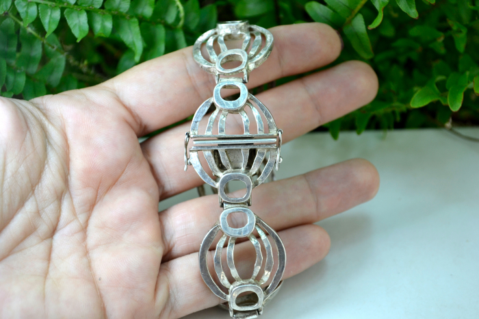 Bratara argint vintage design modernist Mid-Century semnata teka [3]