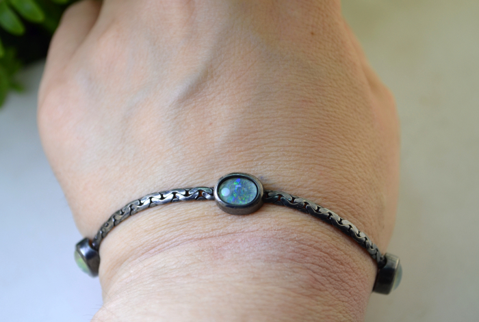 Bratara argint vintage, Dichroic Opal Glass [3]