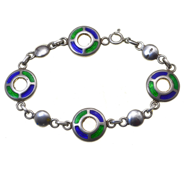 Bratara argint vintage, email, atelier italian [1]