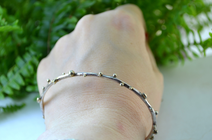 Bratara argint vintage, estetica Space Age [3]