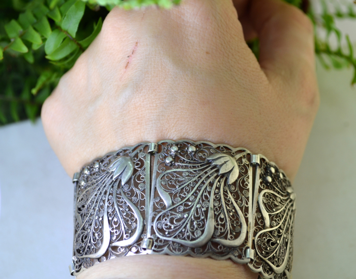 Bratara argint vintage, filigran, atelier german [3]