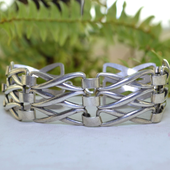 Bratara argint vintage, Gate style, modernist german A Vintage Collection [4]