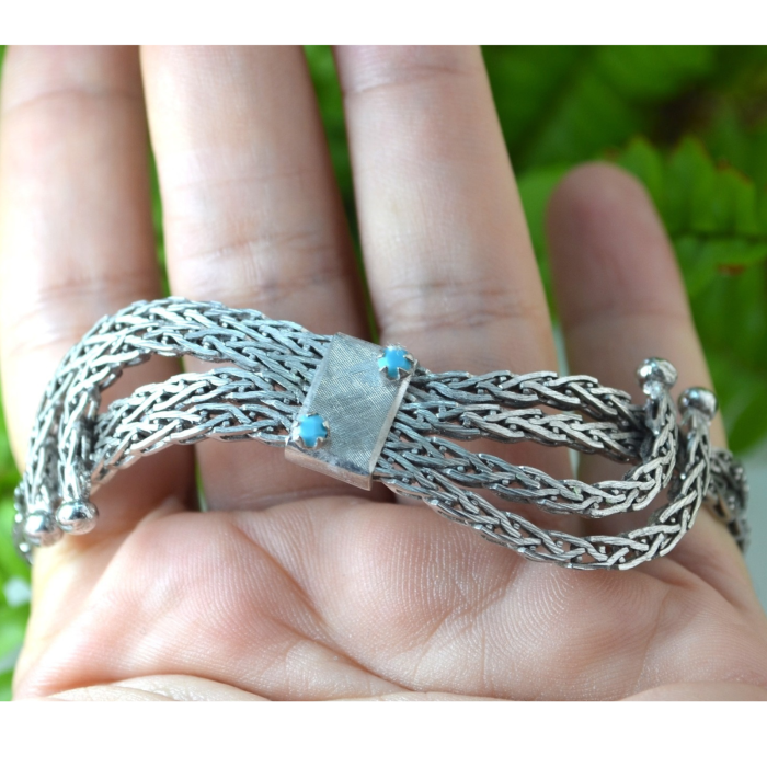 Bratara argint vintage, model Ribbon Mesh [3]