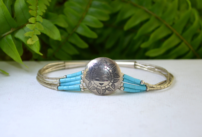 Bratara argint vintage Navajo, design de tip Liquid [4]