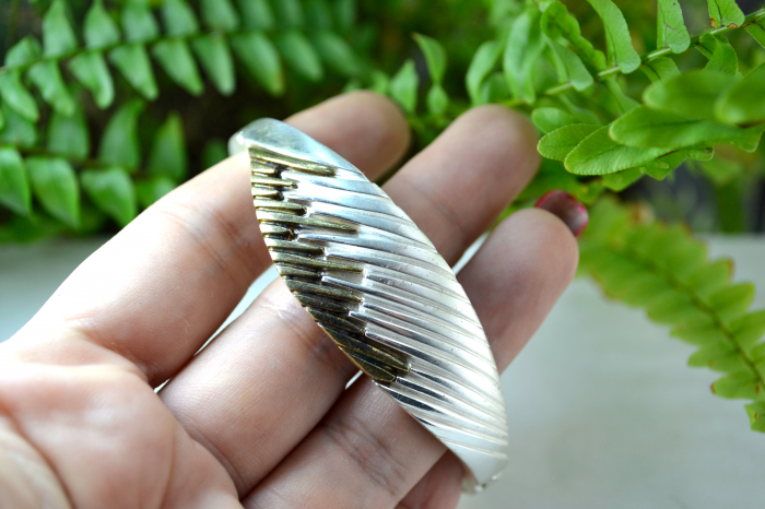 Bratara argint vintage stil modernist textura satinata Matte Finish bronz designer Günthner colectia Charisma [3]