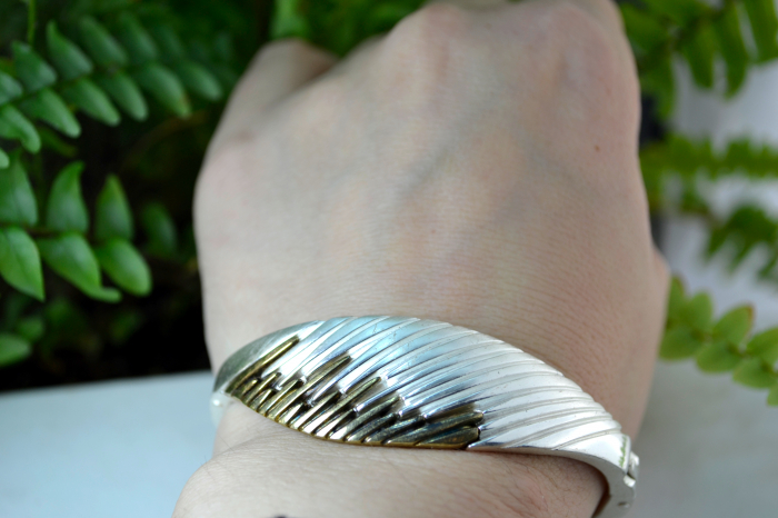 Bratara argint vintage stil modernist textura satinata Matte Finish bronz designer Günthner colectia Charisma [2]