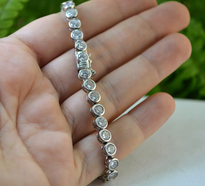 Bratara argint vintage Tennis, cristale CZ [2]