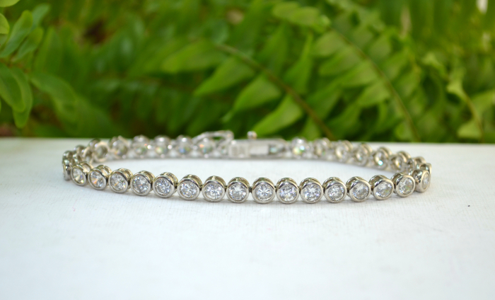 Bratara argint vintage Tennis, cristale CZ [4]