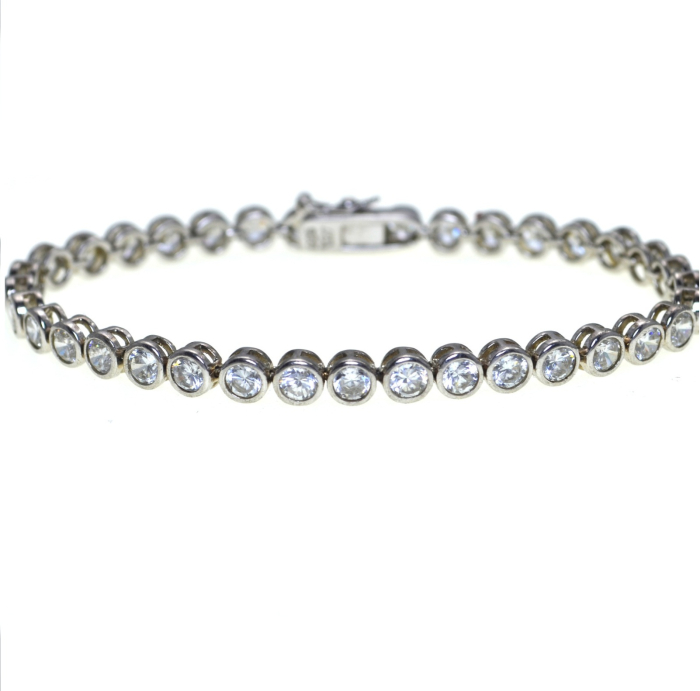 Bratara argint vintage Tennis, cristale CZ [1]