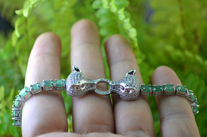 Bratara argint Vulpite, smaralde naturale [2]