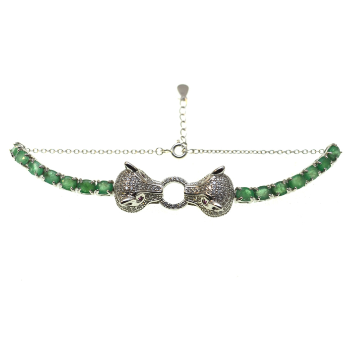 Bratara argint Vulpite, smaralde naturale [1]