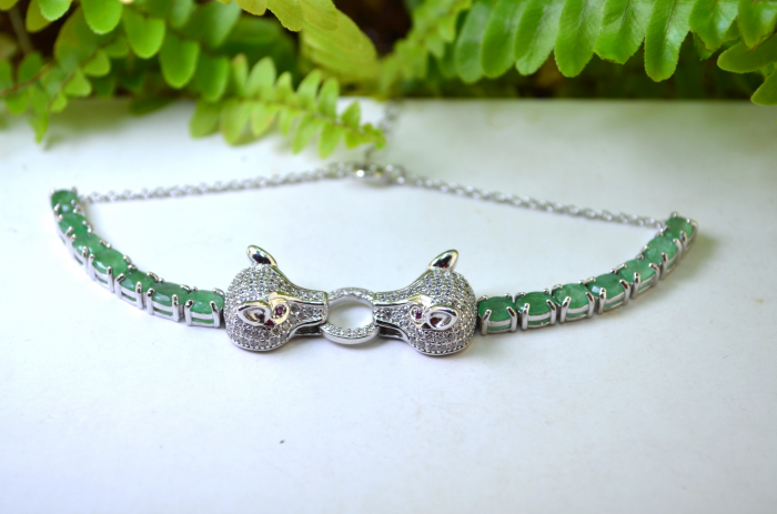 Bratara argint Vulpite, smaralde naturale [5]