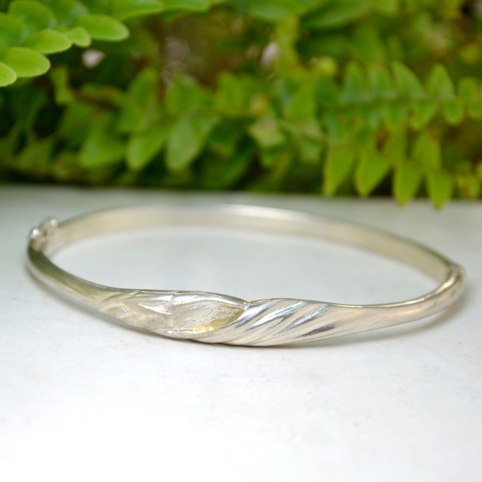 Bratara modernista argint, stil minimalist biomorphic jewelry semnata autor danez [4]