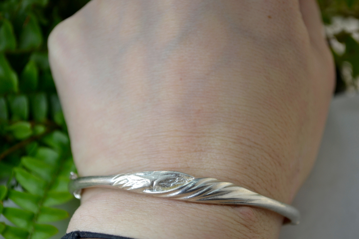 Bratara modernista argint, stil minimalist biomorphic jewelry semnata autor danez [2]