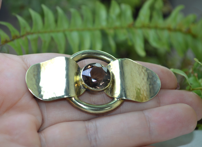 Brosa argint aurit Art Deco, semnata Bauer Hermann A Vintage Collection [2]