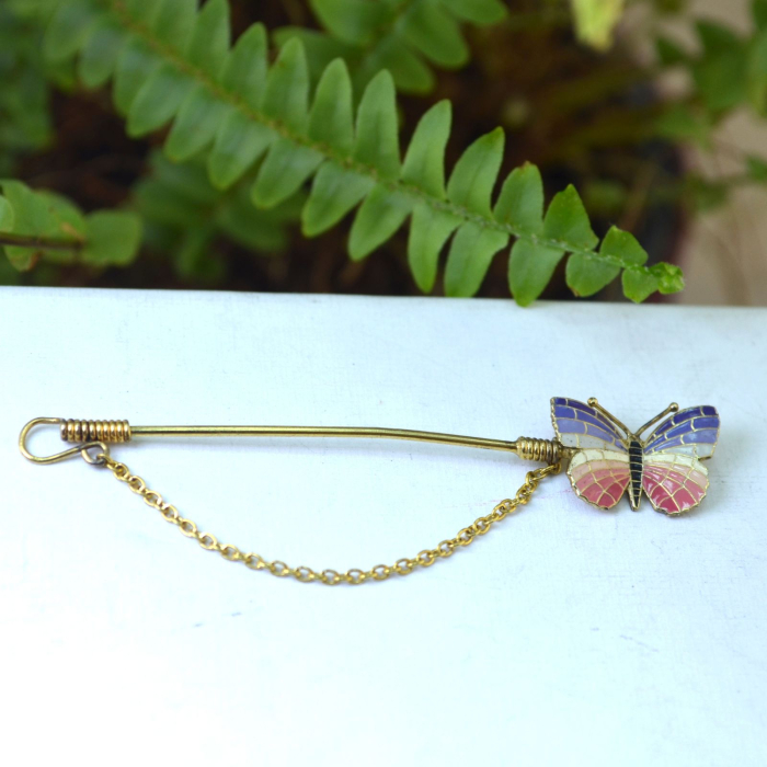 Brosa argint aurit email vintage, Fluture  A Vintage Collection [4]