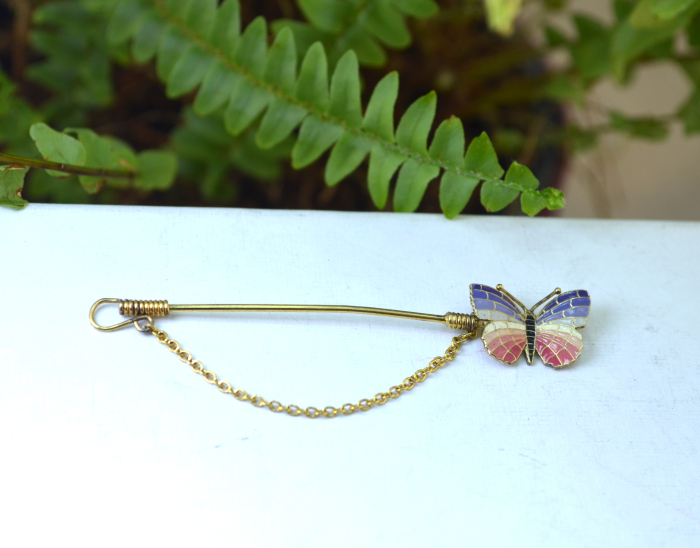 Brosa argint aurit email vintage, Fluture  A Vintage Collection [4]