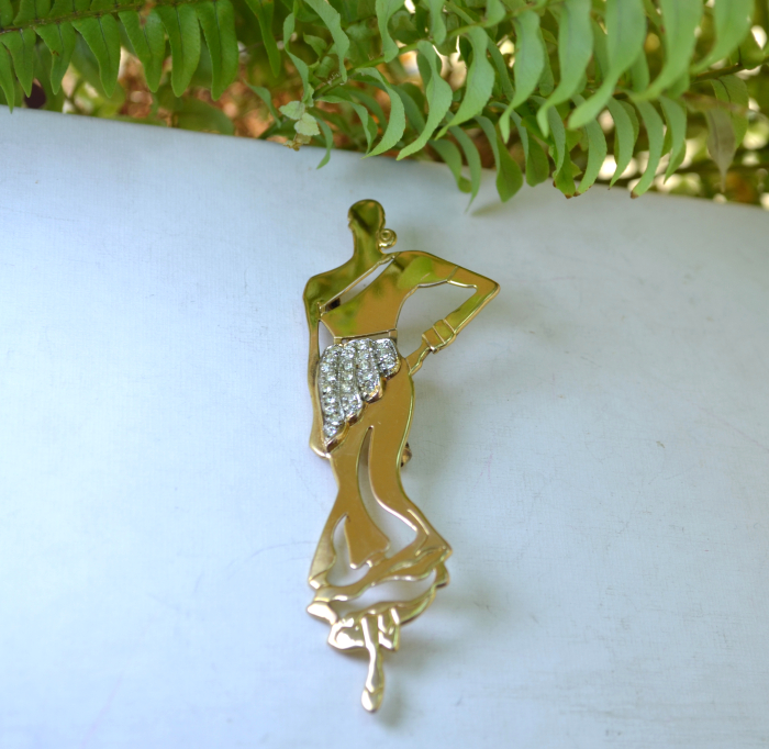 Brosa argint aurit Lady, semnata Menegatti A Vintage Collection [4]