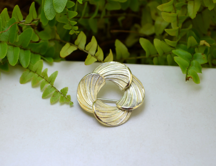 Brosa argint aurit vintage scandinava [4]