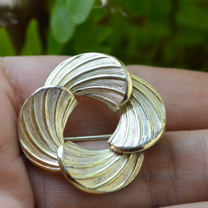 Brosa argint aurit vintage scandinava [2]