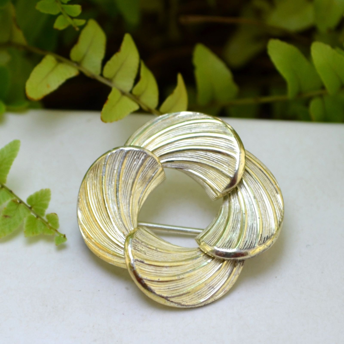Brosa argint aurit vintage scandinava [4]