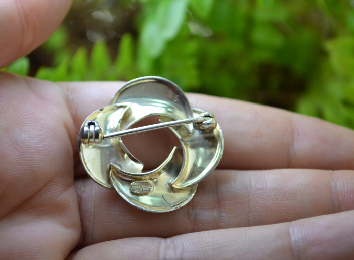 Brosa argint aurit vintage scandinava [2]