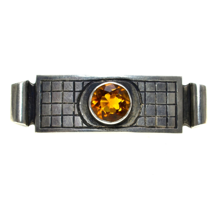 Brosa argint autentica Art Deco decorata Citrin natural [1]