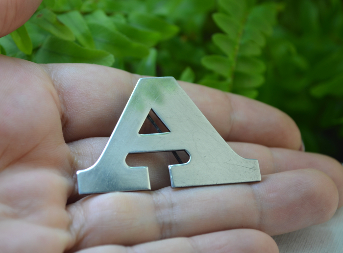 Brosa argint daneza vintage, monograma A, semnata [2]