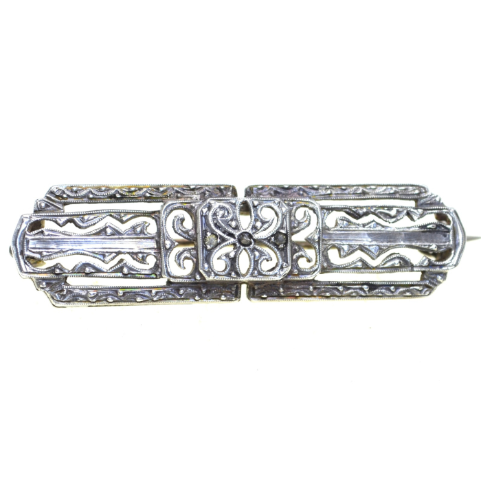 Brosa argint interbelica Art Deco [1]