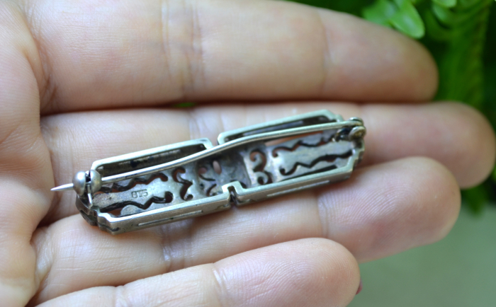 Brosa argint interbelica Art Deco [3]