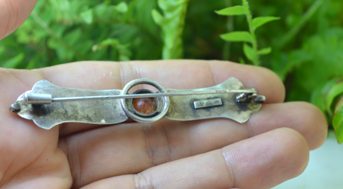 Brosa argint interbelica, Art Deco, Bohemian Citrine [3]