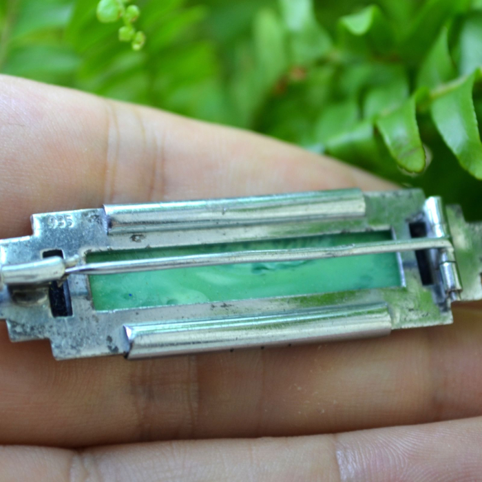 Brosa argint interbelica, Peking Jade Glass [3]