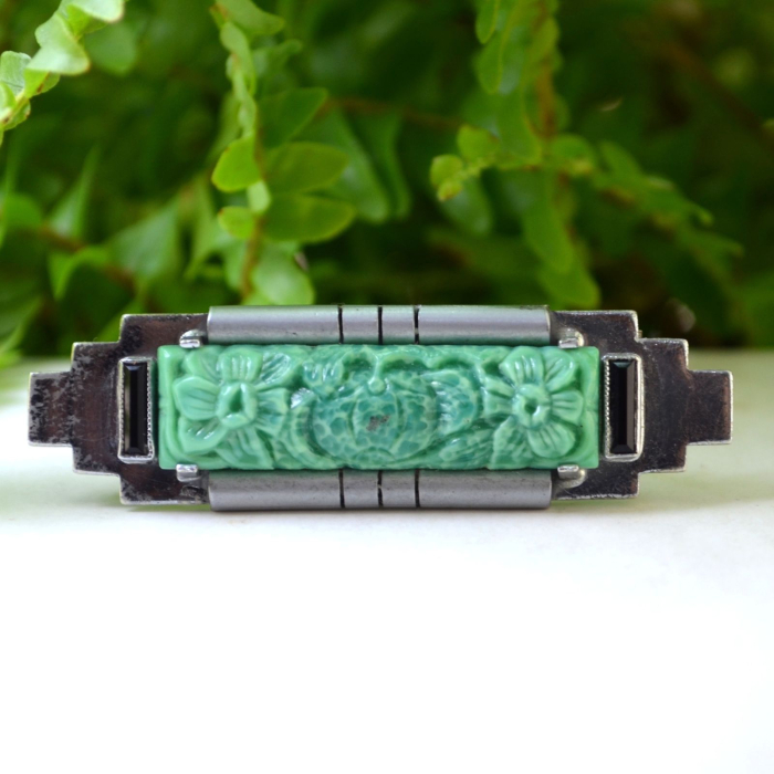 Brosa argint interbelica, Peking Jade Glass [4]
