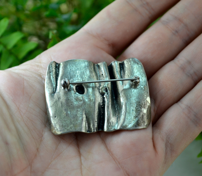 Brosa argint masiv Mid-Century, ametist [3]